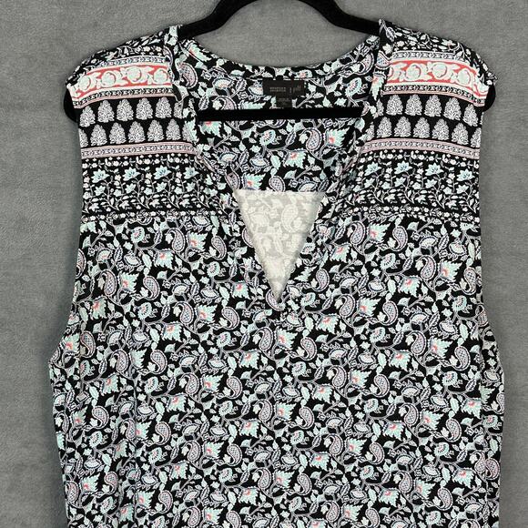 J Jill Wearever Collection Dress Women Extra Large Tall Black Floral Resort Boho - Picture 2 of 11